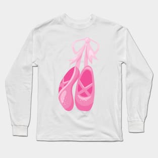 Ballet Shoes, Ballet Slippers, Ballet Dance, Pink Long Sleeve T-Shirt